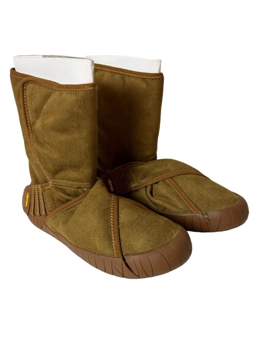 Vibram Suede Mid-Calf Boots with Brown Rubber Sole